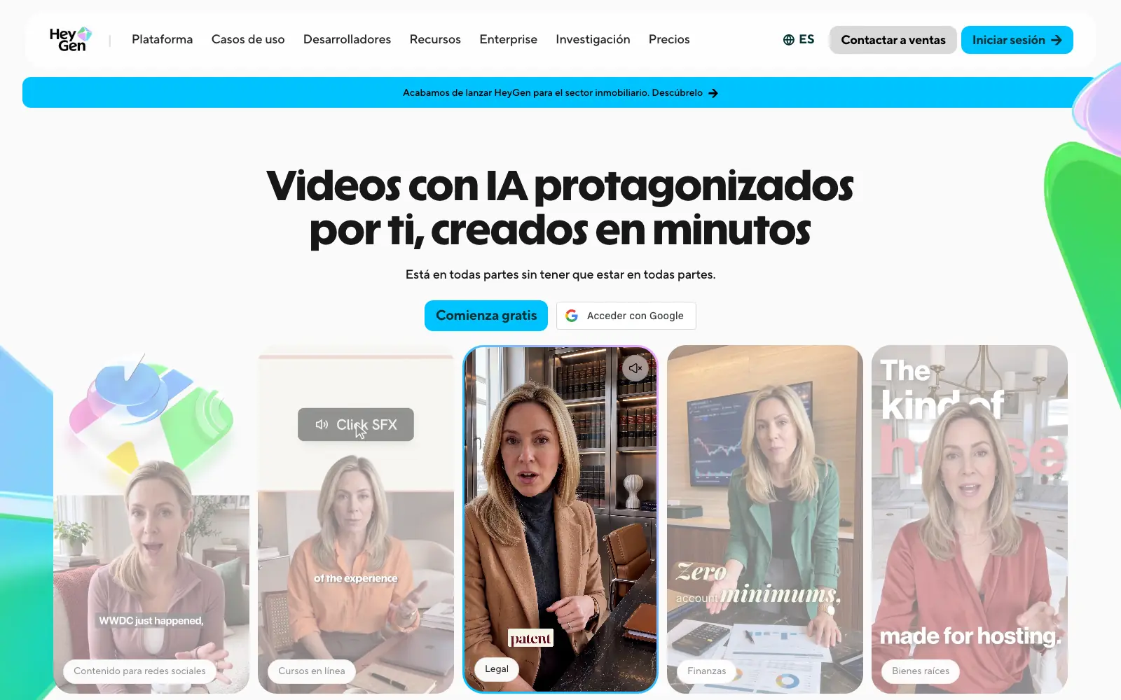 Sitio de HeyGen en español